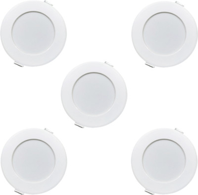 MNLight MN Light 10 Watt Round Led Light New Rezar ceiling Light pack of 5 Recessed Ceiling Lamp(White)