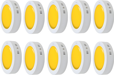 MVL 9 Watt CBL Round Surface LED Down Light Warm white, Pack of 10 Ceiling Light Ceiling Lamp(Yellow)