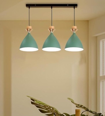 priya light Hanging Bell Shade Light, 3 Light Linear) (Aqua Blue) Pendants Ceiling Lamp(Blue)