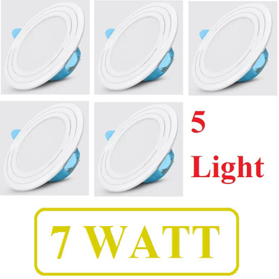 Brightstar 7WATT Pack of 5 White Colour Conceal Light Downlight Ceiling Light Recessed Ceiling Light Ceiling Lamp(White)