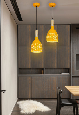 GAUVIK GAU- YELLOW SMILEY H/L, PACK OF 2 Pendant Lamp Ceiling Lamp(Yellow)