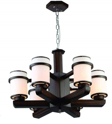 GENREE 6 LIGHT Jhoomar/ Chandelier/ Hanging Light/ Ceiling Light to décor your Home Chandelier Ceiling Lamp(Brown, White)