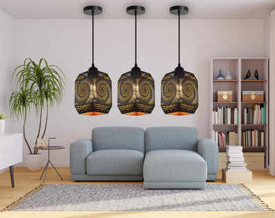 GENREE GEN - BLACK 1115 H/L, PACK OF 3 Pendant Lamp Ceiling Lamp(Black)