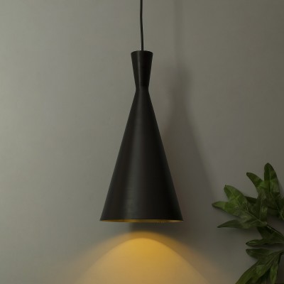 Homesake Modern Hanging Light Pendant Kitchen Bedroom Ceiling Black Metal Cone Lamp Pendants Ceiling Lamp(Black)