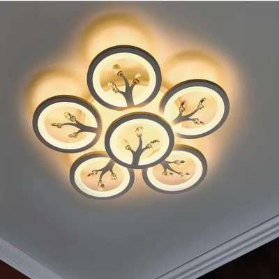 Blissbells Dimmable Ceiling Fan Lamp With Remote Control Modern BedrooM Chandelier Ceiling Lamp(Yellow)