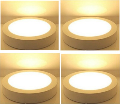 MVL MVL LED 6W CBL Round Surface Down Light, Pack of 4, Warm White Ceiling Light Ceiling Lamp(White, Yellow)