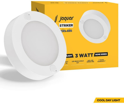 Jaquar 3W Striker Mini Round Surface Downlight | Cool Day Light (Pack of 1) Ceiling Light Ceiling Lamp(White)