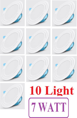 Brightstar 7WATT Pack of 10 White Colour Conceal Light Downlight Ceiling Light Recessed Ceiling Light Ceiling Lamp(White)