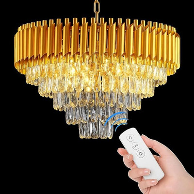goblet 600mm gold Bluetooth Remote Control moving Chandelier @5 Chandelier Ceiling Lamp(Gold)