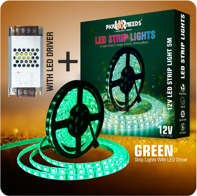 Pick Ur Needs 240 LEDs 5 m Green Steady Strip Rice Lights(Pack of 1)