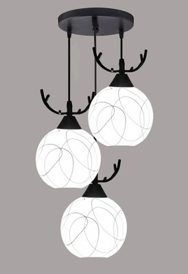 Brightlyt Deer Shape Frosted Glass Hanging Light for Bedroom , Kitchen etc Chandelier Ceiling Lamp(White)