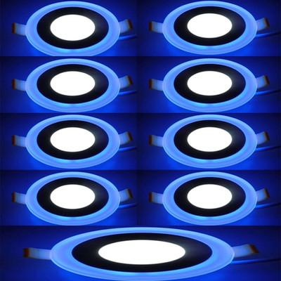 GALAXY 6 watt (3+3) LED Round Panel Light Ceiling POP 3D Effect Lighting (Double Color)Blue & White pack of 9 Recessed Ceiling Light Ceiling Lamp(Blue, White) GALAXY 6 watt (3+3) LED Round Panel Light Ceiling POP 3D Effect Lighting (Double Color)Blue & White pack of 9 Recessed Ceiling Light Ceiling Lamp(Blue, White)