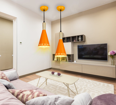 GAUVIK GAU- 032 ORANGE CONE KATORI(Pack of 2) Pendant Lamp Ceiling Lamp(Orange)
