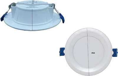 KBG 9 Watt Plain White Round Concealed Light Ceiling Lamp White 2 Pcs Chandelier Ceiling Light Ceiling Lamp(White)