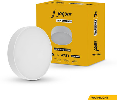 Jaquar 6W LED Gem Trim Less Round Surface Mount Down Light Warm Light (Pack of 1) Ceiling Light Ceiling Lamp(White)