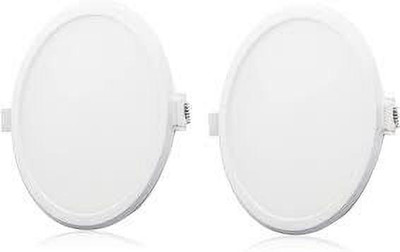 MOON & SUN 8 WATT PANEL ROUND WHITE PACK OF 2 Ceiling Light Ceiling Lamp(White)