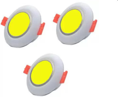 MOON & SUN 5 Watt Color Yellow Ceiling Lamp (Track lights ) Ceiling Lamp Pack Of 3 Ceiling Light Ceiling Lamp(Yellow)