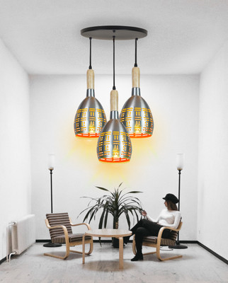 GAUVIK GAU-ROUND THALI 1201 SILVER Chandelier Ceiling Lamp(Silver)