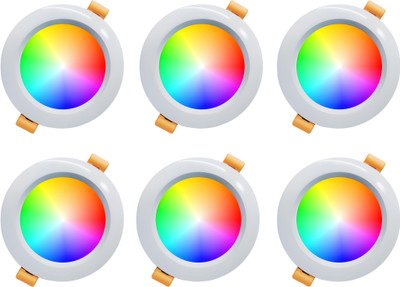 MNLight 9 Watt Down Light Lzrm multi color Led pack of -6 ( Red,pink, Blue) Recessed Ceiling Light Ceiling Lamp(Multicolor)