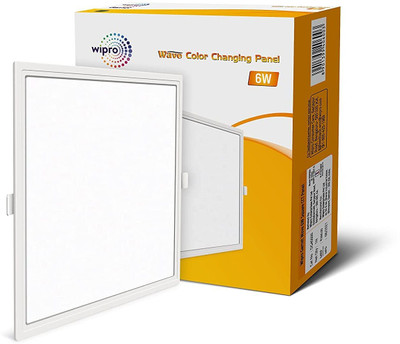 Wipro Wipro 6W Square Colour Changing Panel (Cool White, Warm White, Neutral White) Recessed Ceiling Lamp(Multicolor) deal from flipkart