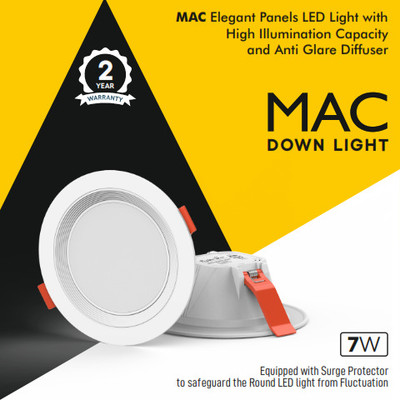 Fybros MAC 7-Watt Round LED Panel Conceal Down Light-Blue Recessed Ceiling Light Ceiling Lamp(Blue)