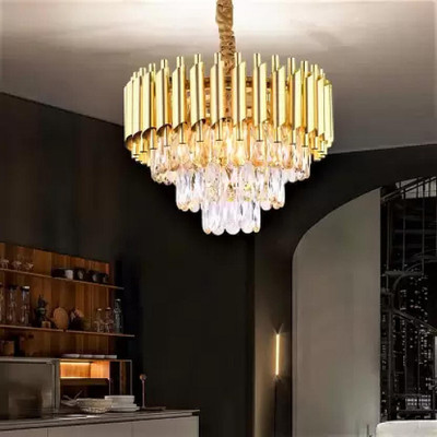 SMRAYAS Modern Glass Crystal Pure Gold 300mmChandeliers Chandelier Ceiling Lamp(Gold)