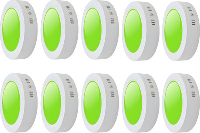 MVL 9W Led Round Surface Panel Down Light Green Pack of 10 Ceiling Light Ceiling Lamp(Green)