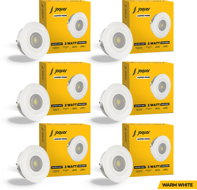 Jaquar 2W OTC LED Jasper Prime Warm White (Pack of 6) Spot Ceiling Light Ceiling Lamp(White)