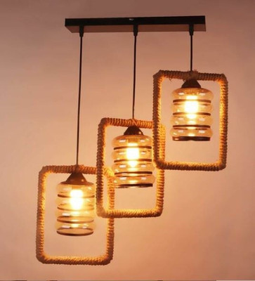 GENREE Square Luster Cluster Hanging Lights/ Pendant Light/Ceiling Light for Home Decor Chandelier Ceiling Lamp(Beige, Brown)