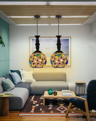 GENREE GEN-71 ROBIN GLASS HL, PACK OF 2 Pendant Lamp Ceiling Lamp(Multicolor)