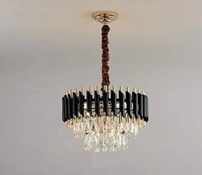 PRALINZ 300MM Black Crystal Chandelier Light For Living Room Bed Room Hall Hotel Chandelier Ceiling Lamp(Black, Clear)