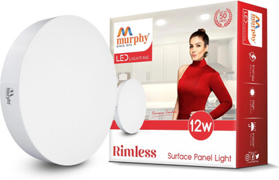 MURPHY 12-Watt Borderless Round LED Surface Mount Panel Light (Cool White, Pack of 1) Ceiling Light Ceiling Lamp(White)