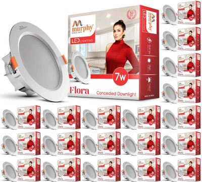 MURPHY LED 7W FLORA Concealed box down light (Warm White , Pack of 20) Downlighter Ceiling Light Ceiling Lamp(Yellow)