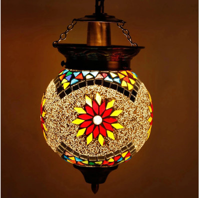 Vishal Handicraft Pack Of 1 Handcrafted Pendant Lamp Ceiling Lamp(Multicolor)