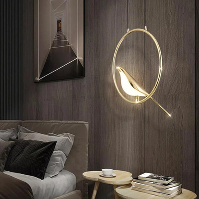 Areezo Areezo Modern Hanging Single Bird In A Ring For Home Decor Gold, LED (Pack Of 1) Ceiling Light Ceiling Lamp(Gold)