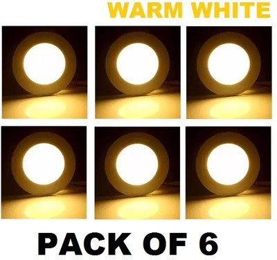 Brightstar BrightStar 7 Watt Pack of 6 Warm White Ceiling Light / Conceal Light / Downlight Recessed Ceiling Light Ceiling Lamp(Yellow)
