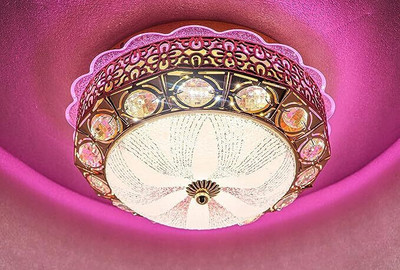 ORAB Crystal Ceiling Round Light and Modern LED Chandelier light 12 inch Chandelier Ceiling Lamp(Multicolor)