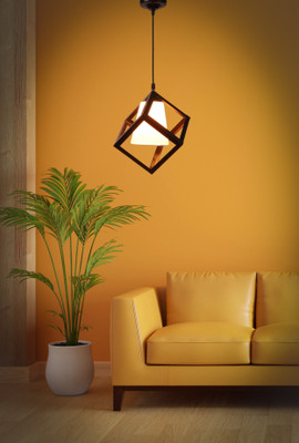 GENREE GEN -CUBE WHITE PVC GLASS H/L, Pack of 1 Pendant Lamp Ceiling Lamp(Black)
