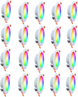 MNLight 10 watt Multi Colour Down Light Maxa model pack of DM-20 Ceiling Light Ceiling Lamp(Multicolor)