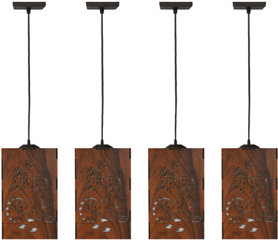 Gojeeva Krishna Wooden Hanging Lamp suitable for for your perfect home Pendant Lamp Ceiling Lamp(Brown)