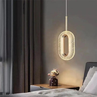 spark world Crystal Oval Elegance Pendant Light Ceiling Light Ceiling Lamp(White)