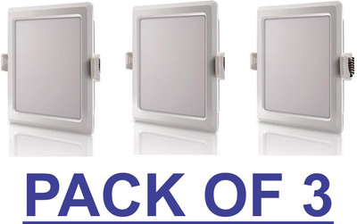 AP Source 8 watt Square Led panel Size 4 Inch Pack of 3 Recessed Ceiling Light Ceiling Lamp(White)
