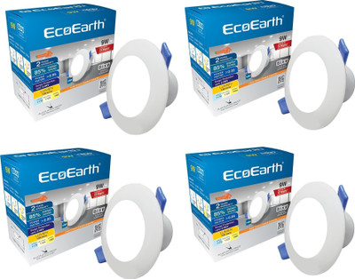 ECOEARTH Bixy |9W| Led Junction & Concealed Downlight |Round| Cool White | Pack of 4 Recessed Ceiling Light Ceiling Lamp(White)