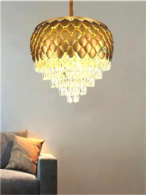 SMRAYAS Modern Pineapple Glass Crystal 400mm Chandeliers Chandelier Ceiling Lamp(Gold)