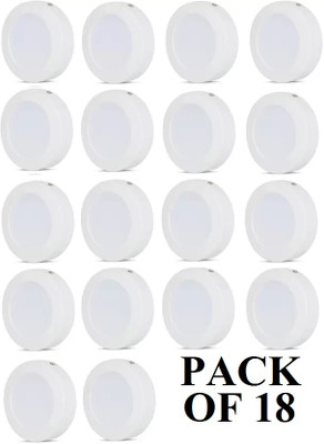 Brightstar LED 12WATT Pack of 18 Round Surface Down Light Panel White Recessed Ceiling Light Ceiling Lamp(White)