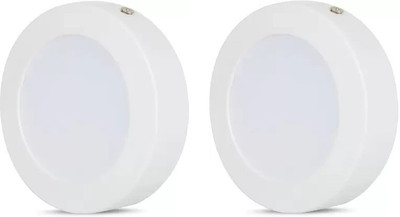 Nightstar 6w White Round Surface Down Light Pack of 2 Recessed Ceiling Light Ceiling Lamp(White)
