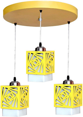 GAUVIK GAU-CLUSTER HANGING YELLOW NIKKI THALI Cluster Pendant Light/Cluster Hanging Light/Cluster Ceiling Light for Restaurant,Bedroom, Living Room and Home Decor Chandelier Ceiling Lamp(Yellow, White)