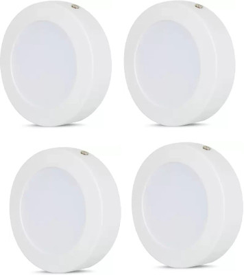 Nightstar 6w White Round Surface Down Light Pack of 4 Recessed Ceiling Light Ceiling Lamp(White)
