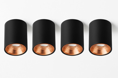 ALTRALIGHTS 7W Energy-Efficient Natural White Light Shade Set of 4 Metal Cylinder Recessed Ceiling Lamp(Gold)