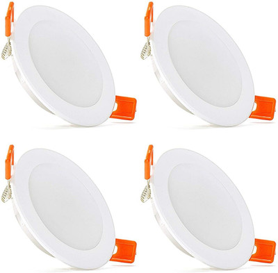 Nelson Unique 7 watt Concealed Ceiling Downlighter LED Light (Milky White, Pack of 4) Recessed Ceiling Light Ceiling Lamp(White)